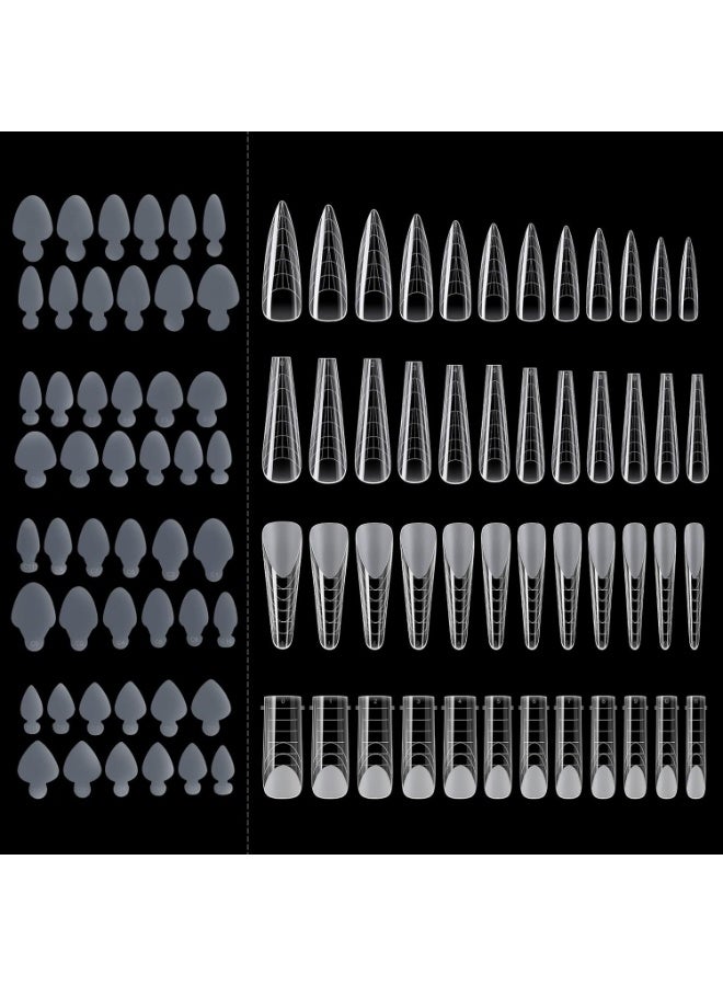 NMKL38 288PCS Dual Nail Form with French Silicone Sticker Reusable Dual System Mold Kit for Nail French Line Guides Manicure Tool - Image 1